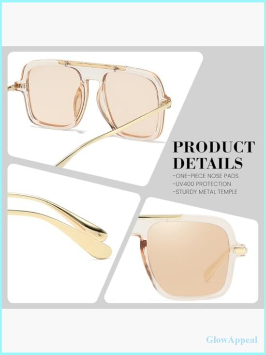 Oversized Square Sunglasses with UV Protection for Women main image 5